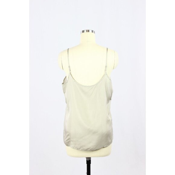 EILEEN FISHER Dove Taupe Grey 100% Silk Habotai Camisole Tank Top, Size L - Picture 6 of 12